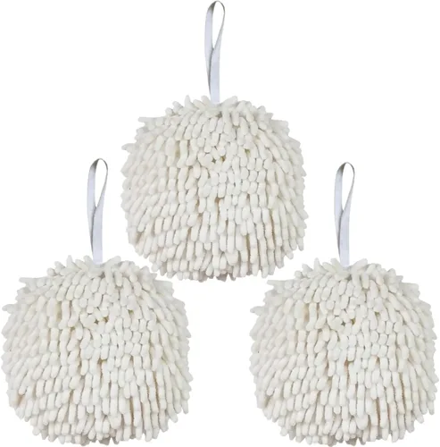 Miniatura 13 de Juego de 3 toallas de mano de felpilla con bucles para colgar, toallas de mano colgantes para baño o cocina, de secado rápido, toalla de baño