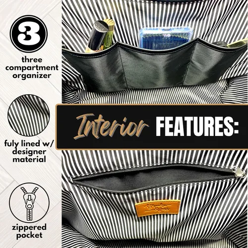 Miniatura 77 de Brooke & Jess Designs Bolso de mano para la abuela – Bolso de lona resistente con cremallera y bolsillo interior para la abuela para uso diario