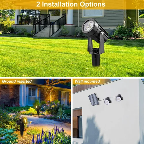 Miniatura 5 de Luces solares para exterior, focos de paisaje IP65 impermeables con cable de 3m, luces de pared para exterior con encendido y apagado automático