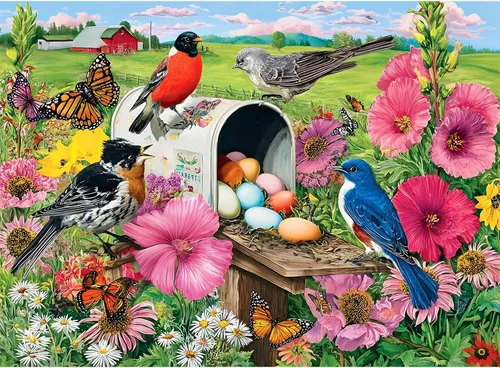 Miniatura 8 de Rompecabezas de 500 piezas para adultos, rompecabezas de pájaros y águila para adolescentes mayores, collage colorido de montaña, lago, vida