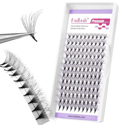 Miniatura 44 de Extensiones de pestañas postizas en abanico 10D Extensiones de pestañas postizas prefabricadas 0.05 0.07 de grosor Extensiones de pestañas postizas