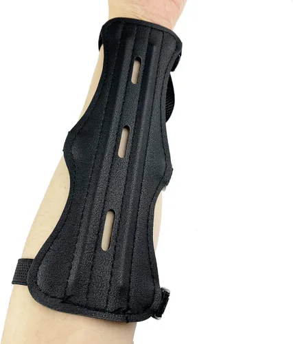 Miniatura 4 de Paquete de 2/5 protectores de brazo de tiro con arco de cuero protector de antebrazo ajustable