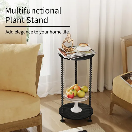 Miniatura 7 de YINMIT Soporte para plantas de interior, soporte para plantas pequeñas de 2 niveles, postes de metal de 23 pulgadas de alto, soporte de maceta