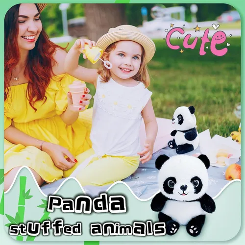 Miniatura 6 de Juguetes de Peluche de Oso Panda de 10 Pulgadas para Niños y Bebés, Lindos Juguetes de Oso Panda de Peluche, Osos de Peluche Suaves para Relleno