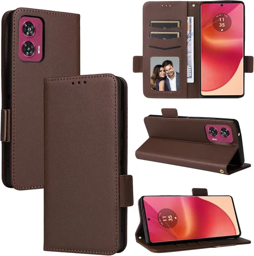 Miniatura 276 de Funda de piel sintética compatible con Motorola Moto E22 4G, funda de piel sintética compatible con Motorola Moto E22i 4G, color negro