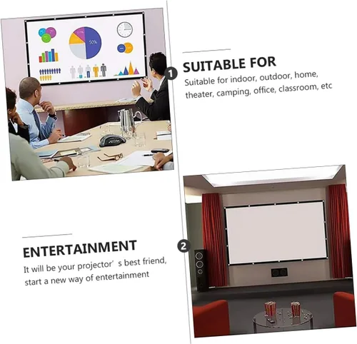 Miniatura 9 de SHINEOFI Polyester Projector Screen for Indoor Outdoor Movie Home Office Use HD Projection