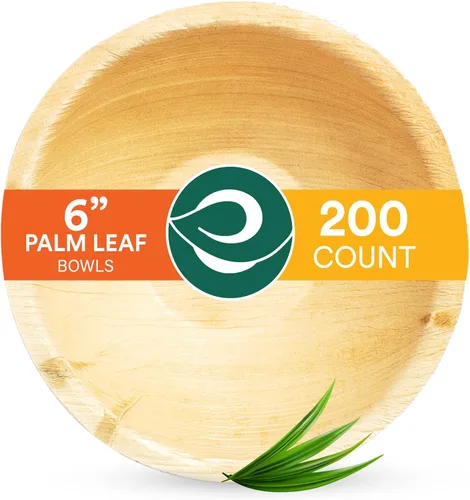 Miniatura 13 de ECO SOUL Cuencos desechables de hoja de palma como bambú, 5 onzas, redondo, paquete de 100 vajillas biodegradables y compostables para fiestas