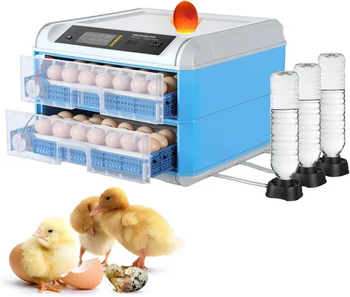Incubadora de huevos de 120 huevos, criadora automática grande de huevos con girador automático y control de temperatura, incubadora de aves de