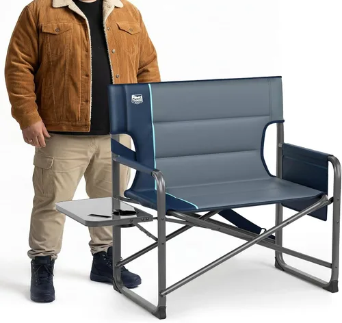 Timber Ridge XXL - Silla de director – Silla de camping plegable resistente para adultos, capacidad de 500 libras, asiento acolchado extra ancho