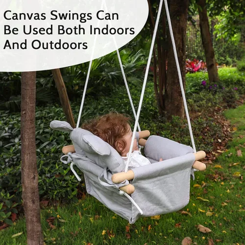 Miniatura 7 de GFU Columpio para bebé, columpios de lona para bebés, columpio seguro para bebés al aire libre, columpio para niños pequeños para interiores