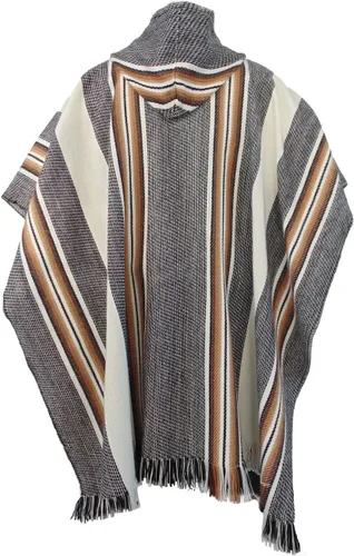 Miniatura 5 de Gamboa Alpaca Wool Poncho Men Panchos Mexican with Hood Adult Cowboy and Western Hippie Poncho para Hombre