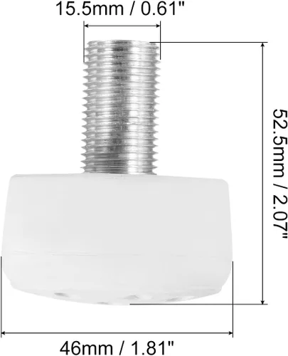 Miniatura 2 de PATIKIL Topes de punta con pernos, bloque de tapones de freno de goma 82A con agujeros para patines de ruedas de repuesto Blanco