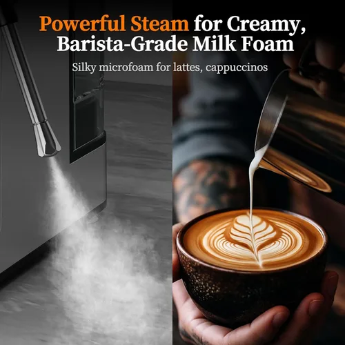 Miniatura 8 de Máquina de espresso de 20 bares con preparación de café caliente y frío rápido, cafeteras de acero inoxidable, máquina de capuchino y latte