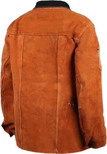 Miniatura 2 de QeeLink Chaqueta de Soldadura de Cuero - Chaquetas de Soldador de Trabajo Resistente a las Llamas y de Servicio Pesado - Chaqueta de Soldadura