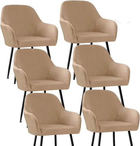 Miniatura 32 de Fundas protectoras de terciopelo elástico para sillas de comedor con brazos y respaldo curvado pequeño, juego de 6/4/2 para cocina, oficina, hogar