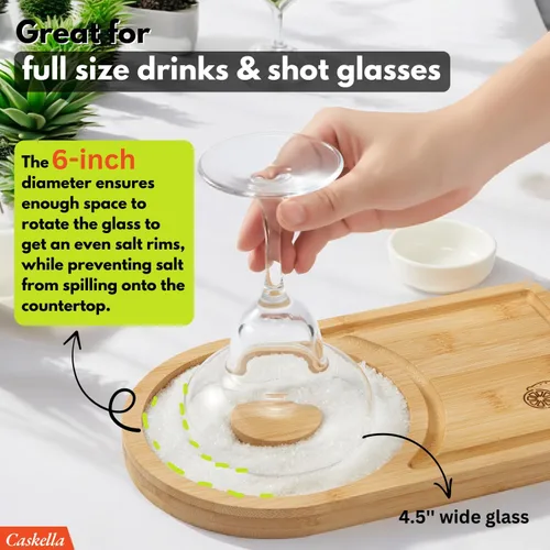 Miniatura 3 de Margarita - Juego de rimmer de sal de 6 pulgadas, 2 en 1 para cócteles con tabla de cortar, rimmers de vidrio de azúcar para bebidas, accesorios