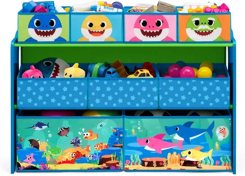 Miniatura 6 de Baby Shark Deluxe - Organizador de juguetes de diseño y almacenamiento de 9 contenedores por Delta Children, certificado Greenguard Gold