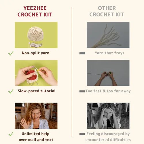 Miniatura 6 de Yeezhee Kit de ganchillo para principiantes, kit de iniciación de Granny Square con tutoriales en video paso a paso, kit de tejido para adultos