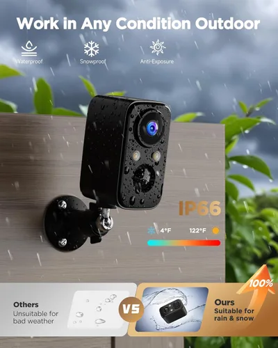 Miniatura 4 de BECAMSO Cámaras de Seguridad Inalámbricas al Aire Libre con Batería: Cámara WiFi 2K para Sistema de Seguridad del Hogar - Cámara CCTV Impermeable