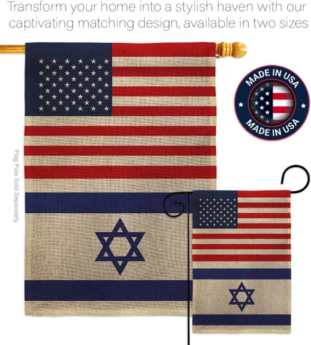 Miniatura 4 de Americana Home & Garden Bandera israelí de Israel de Estados Unidos para exteriores, paquete de pancartas para jardín, pared al aire libre, puerta