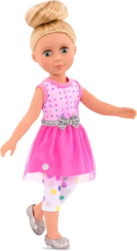 Miniatura 7 de Ropa y accesorios para muñecas Glitter Girls de 14 pulgadas – Vestido y leggings de conjunto regular brillante – Para niñas de 3 años en adelante