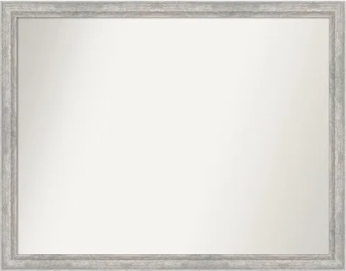 Miniatura 358 de Amanti Art Espejo de baño plateado para sobre fregadero, 23 x 23 pulgadas, espejo cuadrado plateado en ángulo, marco de madera moderno medio, se