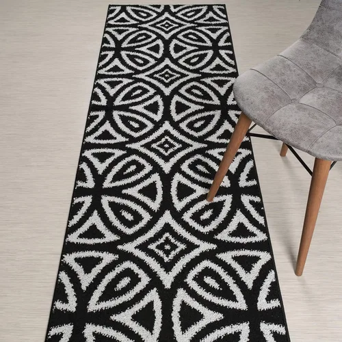 Alfombra antideslizante de longitud personalizada, antideslizante, con patrón de diamante, para entrada, pasillo, cocina, lavandería, 26 pulgadas x