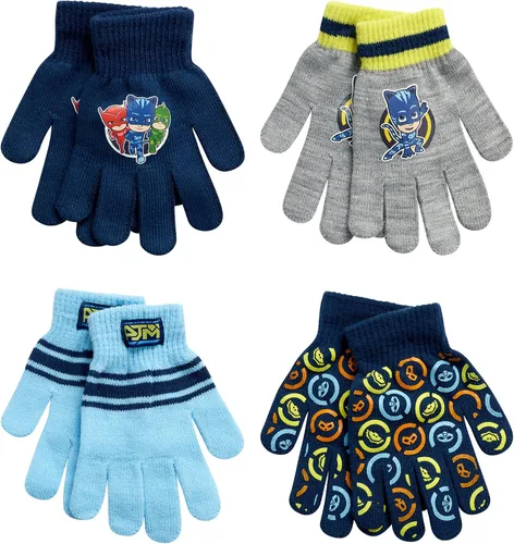 PJ Masks Guantes de invierno para niños, paquete de 4 guantes y manoplas de PJ Masks (niño pequeño)