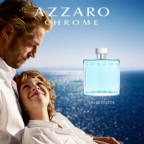 Miniatura 4 de Azzaro Eau de Toilette cromado, colonia acuática fresca para hombre, fragancia cítrica, amaderada y almizclada, notas frescas de bergamota, uso