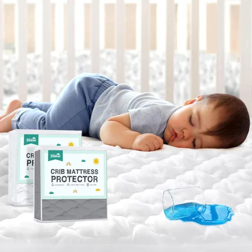 Miniatura 23 de Juego de sábanas protectoras de colchón ajustables impermeables Pack and Play, compatible con Graco Pack n Play & Dream On Me & Pamo Babe, para Nube