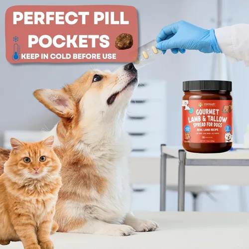 Miniatura 4 de Visionary Pet Foods Cordero y carne seca para untar – Premio saludable para perros – Alternativa a la mantequilla de maní para perros, sin xilitol