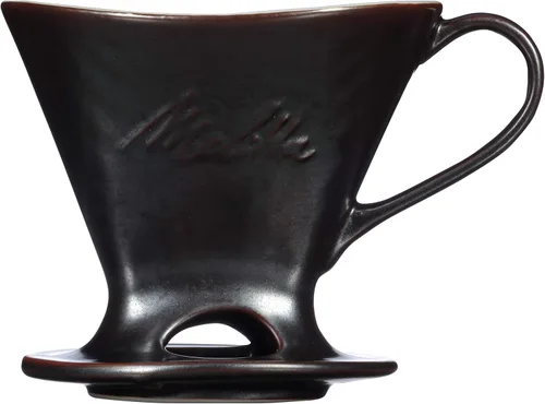 Miniatura 5 de Melitta cafetera de porcelana de 1 taza con cono de vertido, negro brillante