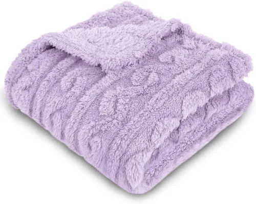 Miniatura 9 de HOMRITAR Manta de Bebé de Forro Polar 3D a Cuadros para Niñas y Niños, Cuadrícula de Tablero de Ajedrez Más Cálida, Comodidad, Reversible, Peluda