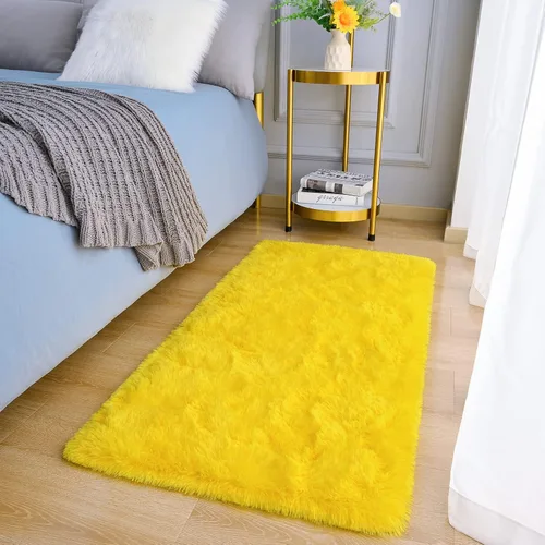 Miniatura 23 de Amearea Alfombra de Área Peluda Esponjosa para Dormitorio de Niños Sala de Estar, Extra Suave y Difusa Alfombras Peludas, Antideslizante, Alfombra