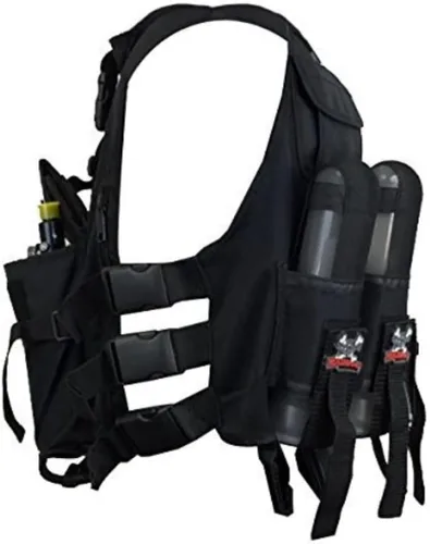Miniatura 6 de Maddog Chaleco táctico ligero de paintball - Capacidad para 4 cápsulas y tanque 90ci Chaleco solamente
