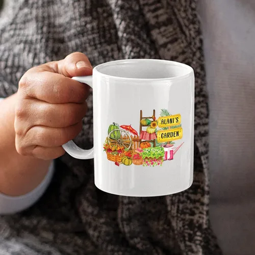 Miniatura 4 de Taza de cerámica de jardinero – Regalo de jardín vegetal personalizado con nombre del propietario del jardín – Taza de café de plantas para amantes