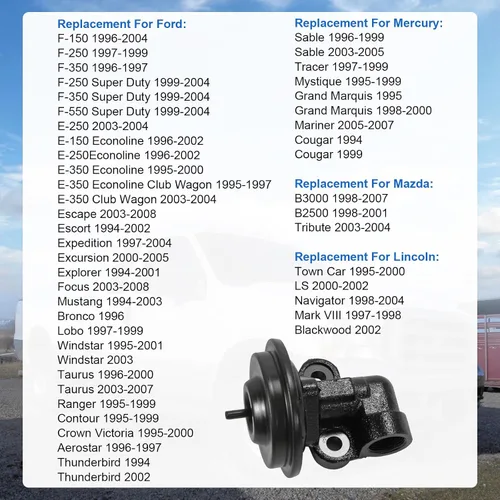 Miniatura 6 de Sensor de retroalimentación de presión de recirculación de gases de escape EGR DPFE15+EGV575 Reemplazo para Ford F-150 F-250 F-350 Ranger, Mercury