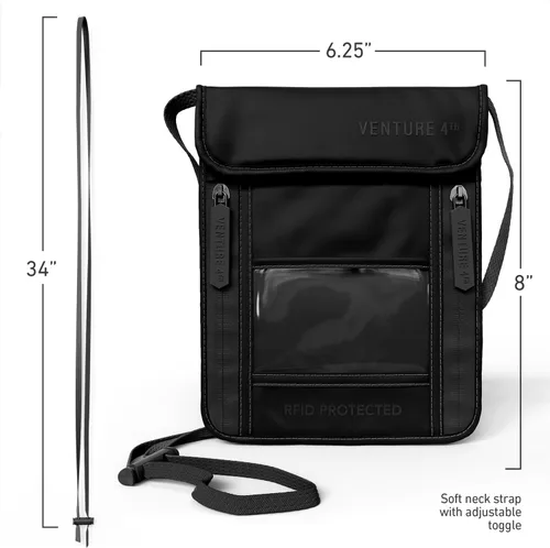 Miniatura 71 de Venture 4th bolsa de cuello de viaje con traba RFID, gris), V4-01-NP-GR