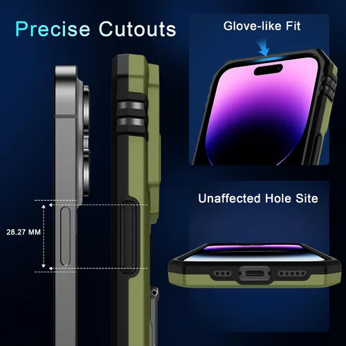 Miniatura 169 de DEERLAMN Funda para iPhone Xs Max con funda deslizante para cámara + protector de pantalla, soporte giratorio de anillo de grado militar a prueba