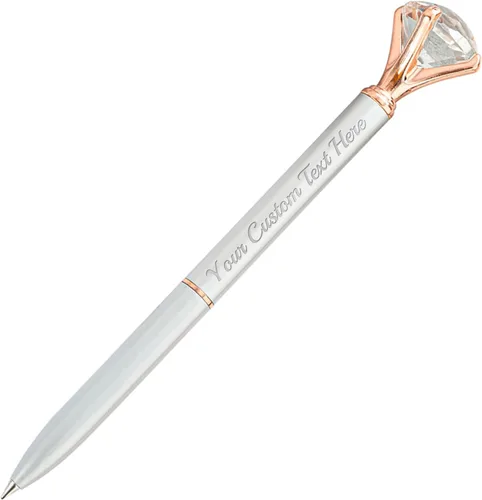 Miniatura 60 de Bolígrafo de diamante personalizado, bolígrafos de cristal personalizados en negro con nombre y texto, gemas personalizadas, 1 unidad, regalo