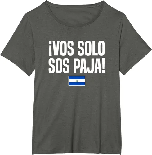 Miniatura 64 de Camiseta Vos Solo Sos Paja Salvadoran Slang Bandera de El Salvador, Negro