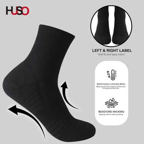 Miniatura 5 de HUSO Performance - Calcetines deportivos de compresión para hombre y mujer, 1,2,3,4,6 pares