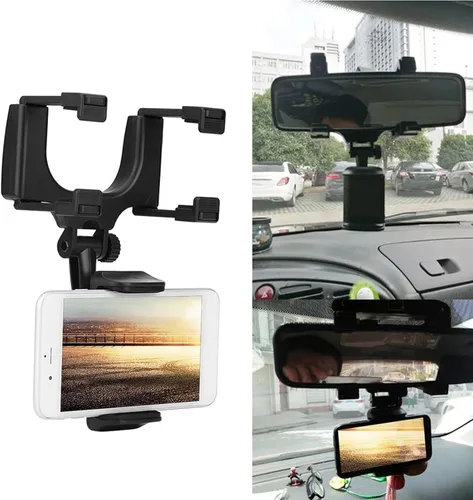 Miniatura 2 de Fydun Soporte universal para teléfono con espejo retrovisor para coche, soporte para teléfono inteligente