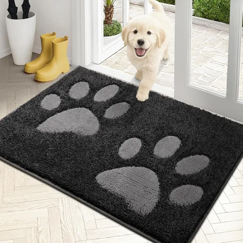Miniatura 42 de PURRUGS Tapete para puerta que atrapa la suciedad, 32 x 70 pulgadas, antideslizante, lavable a máquina, tapete de microfibra para entrada, tapete