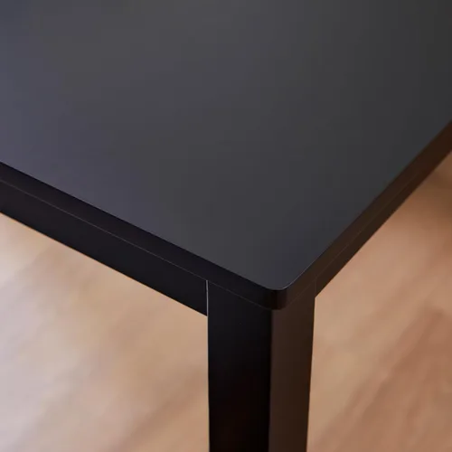 Miniatura 7 de Livinia Seattle - Juego de mesa de comedor de madera de 5 piezas para 4, moderno juego de comedor de cocina de granja con sillas traseras de Negro