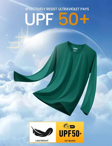 Miniatura 98 de MAGCOMSEN Camisas de manga larga para hombre, protección solar UPF 50+, camisetas atléticas para senderismo, correr, entrenamiento, protección
