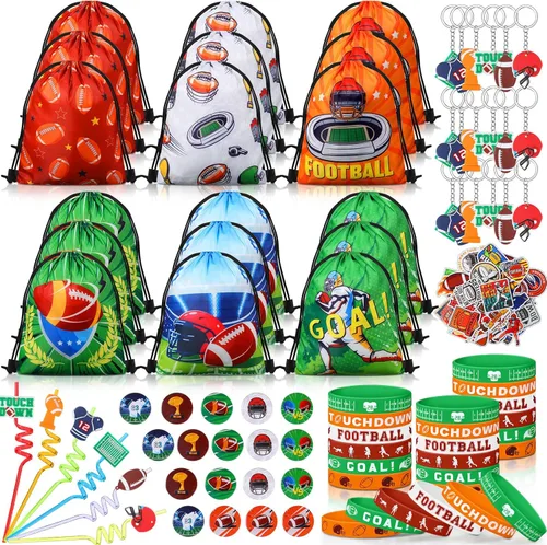 Miniatura 10 de Sadnyy 140 piezas de regalos de fiesta de videojuegos, decoraciones de cumpleaños, bolsas con cordón con pulseras de silicona, llaveros, pajitas