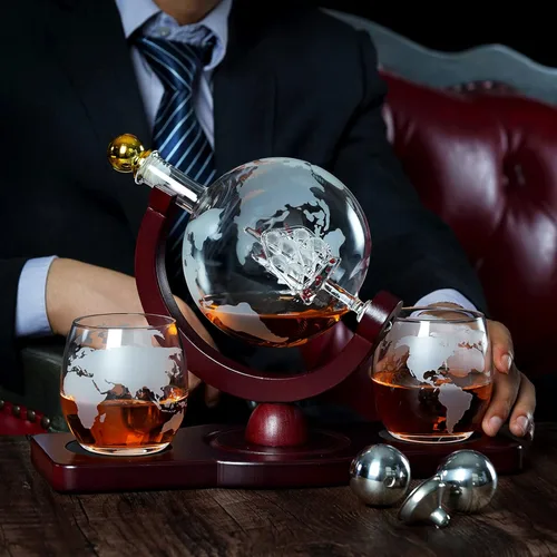 Miniatura 8 de Juego de decantador de whisky con 2 piedras de bola y 2 vasos de whisky reutilizables de 2.165 in, regalos de bourbon para hombres, piedras de hielo