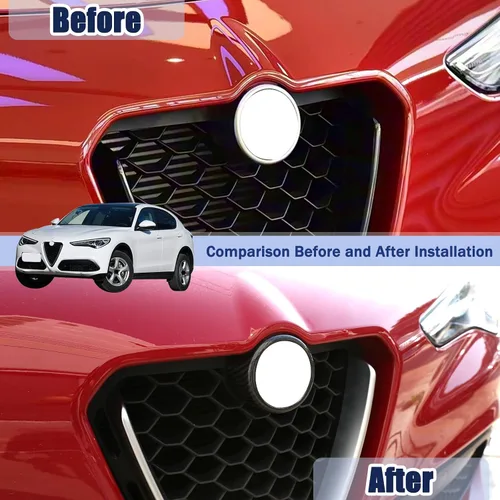 Miniatura 2 de Cubierta de fibra de carbono real para parrilla delantera de automóvil, soporte envolvente para Alfa Romeo Giulia Stelvio 2017-2020 accesorios de 3