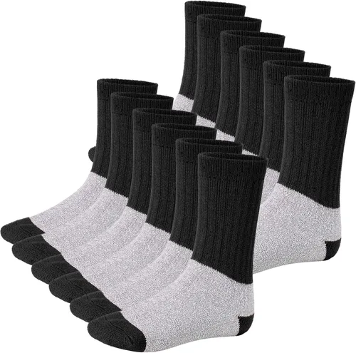 Debra Weitzner 12 pares de calcetines térmicos de invierno para hombres y mujeres, calcetines aislados para clima frío y botas cálidas Negro